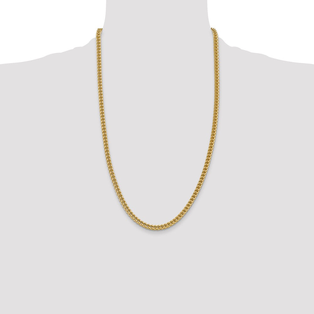 14K 26 inch 4.5mm Semi-Solid Franco with Fancy Lobster Clasp Chain