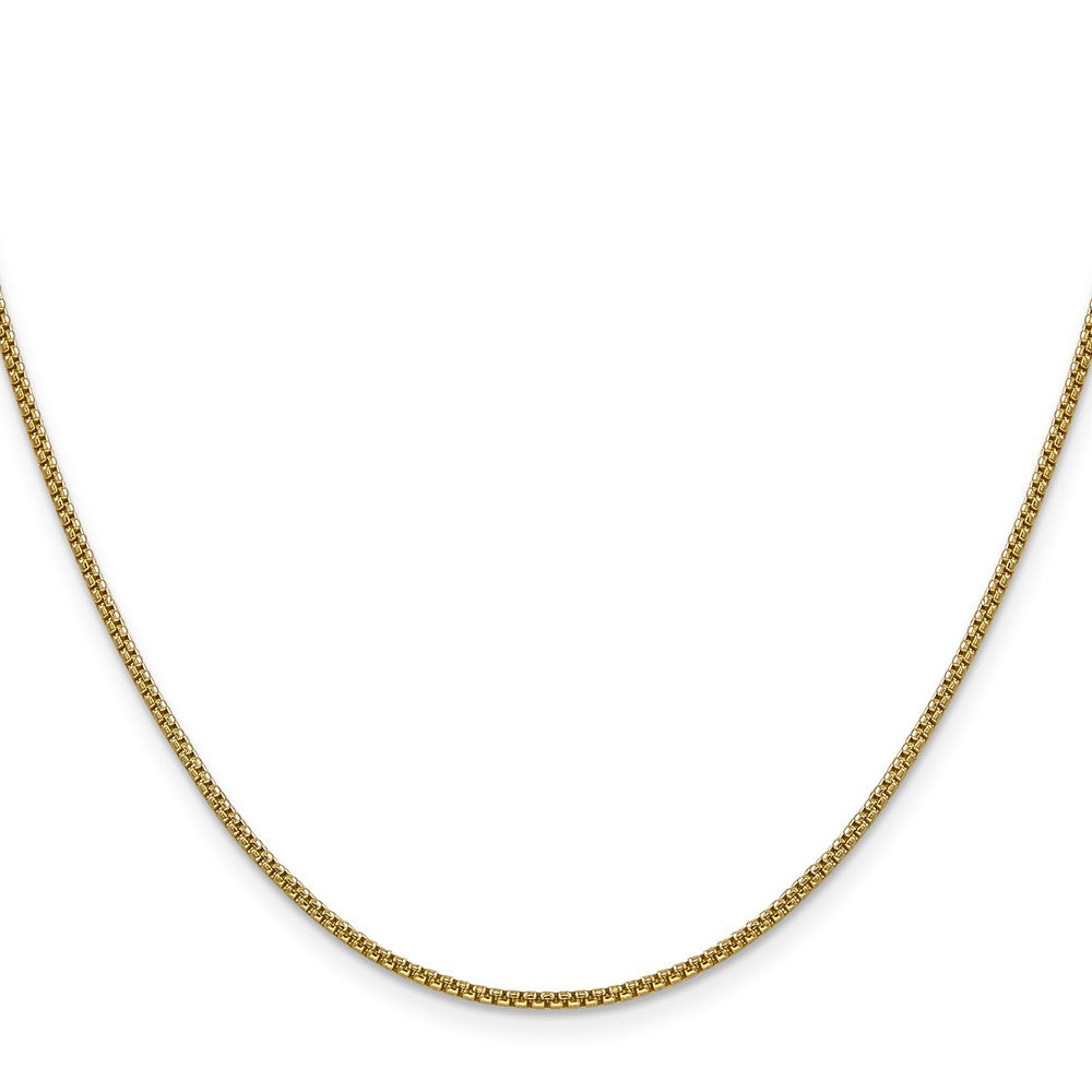 14K 26 inch 1.5mm Semi-Solid Round Box with Lobster Clasp Chain