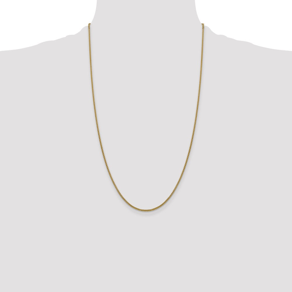 14K 26 inch 1.5mm Semi-Solid Round Box with Lobster Clasp Chain