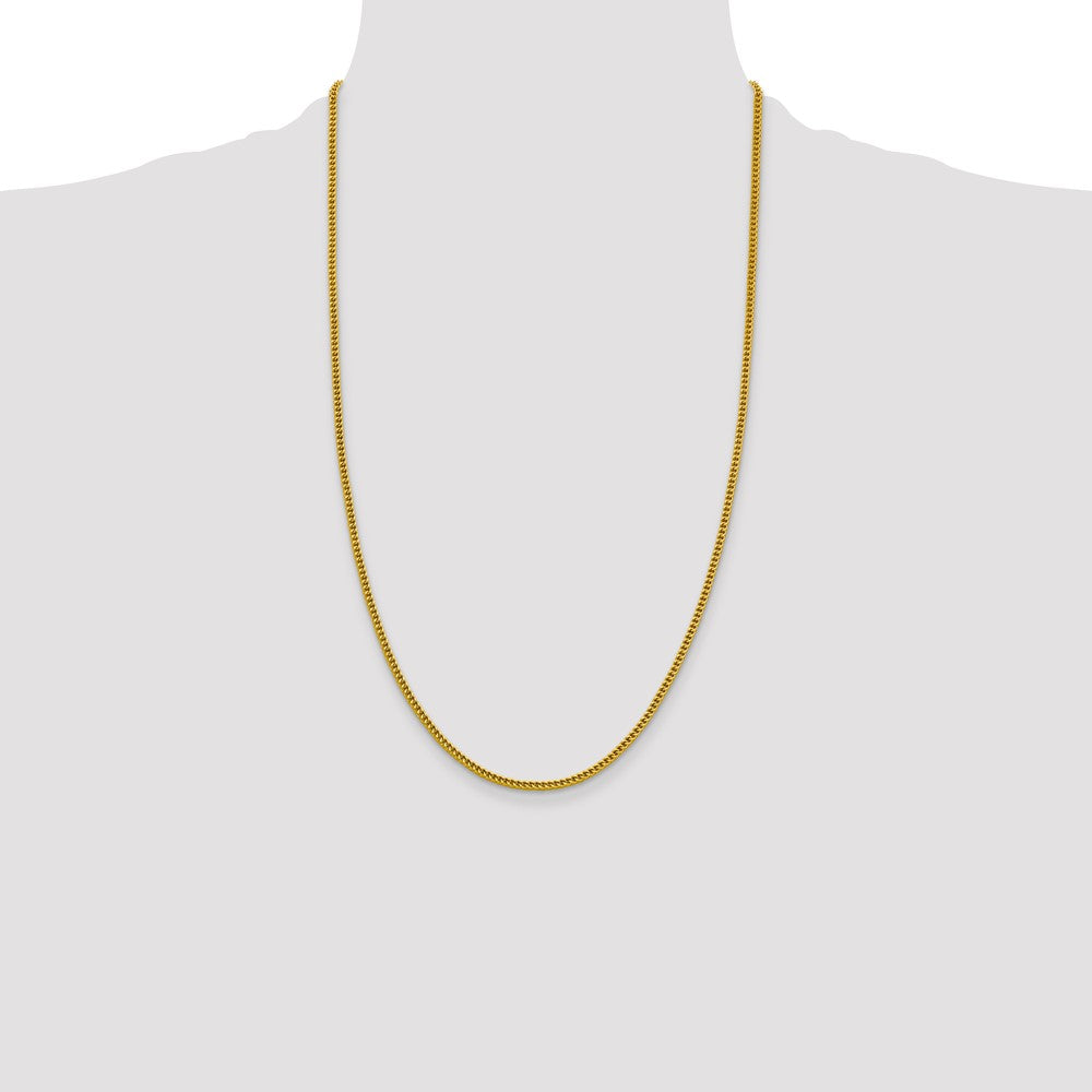 14K 26 inch 2.2mm Semi-Solid Franco with Lobster Clasp Chain
