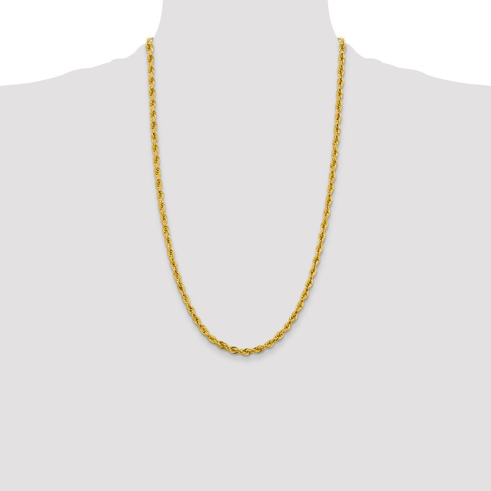 14K 26 inch 4.25mm Semi Solid Rope with Lobster Clasp Chain