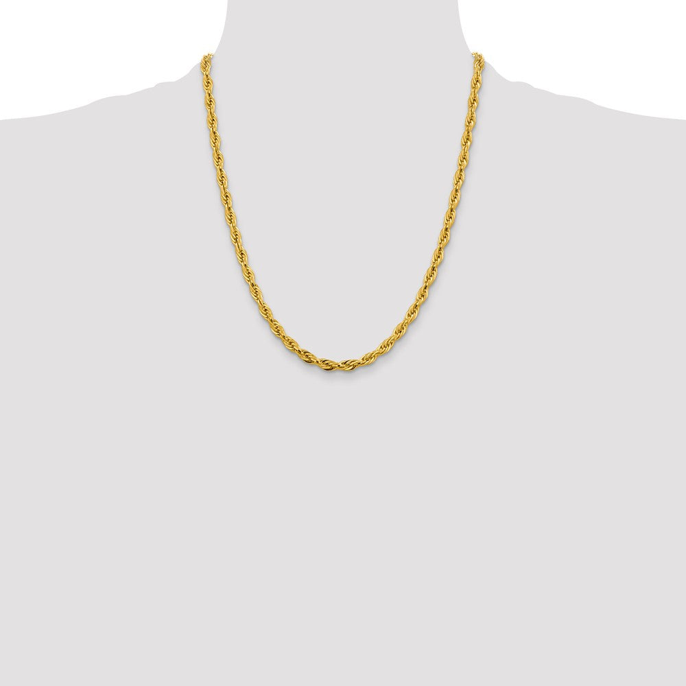 14K 22 inch 4.75mm Semi Solid Rope with Lobster Clasp Chain
