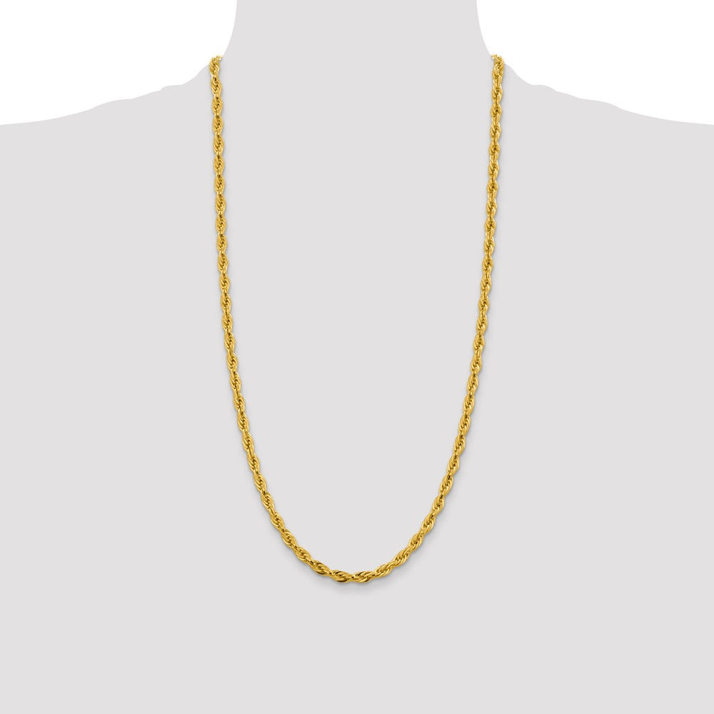 14K 28 inch 4.75mm Semi Solid Rope with Lobster Clasp Chain