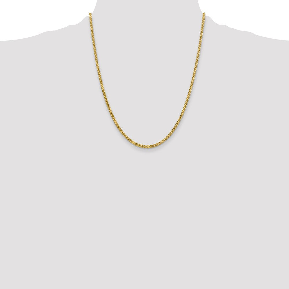 14K 22 inch 2.75mm Semi-Solid Wheat with Lobster Clasp Chain
