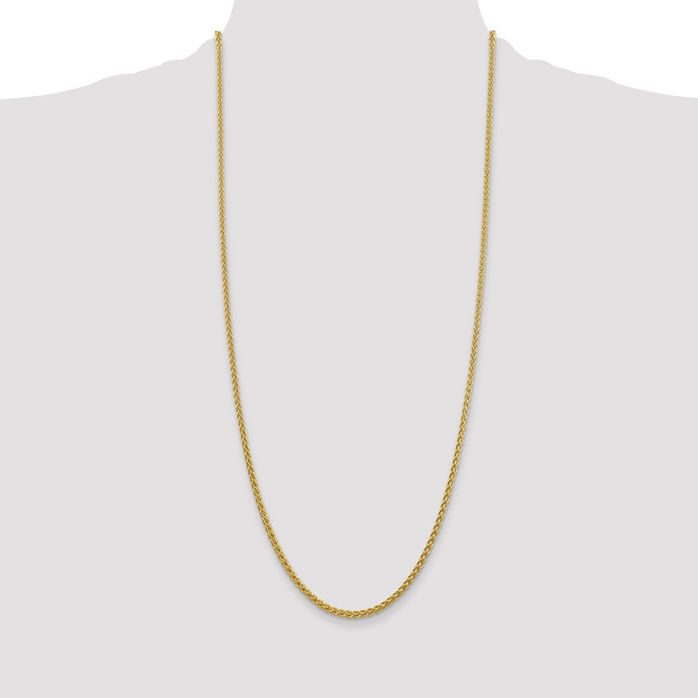 14K 30 inch 2.75mm Semi-Solid Wheat with Lobster Clasp Chain