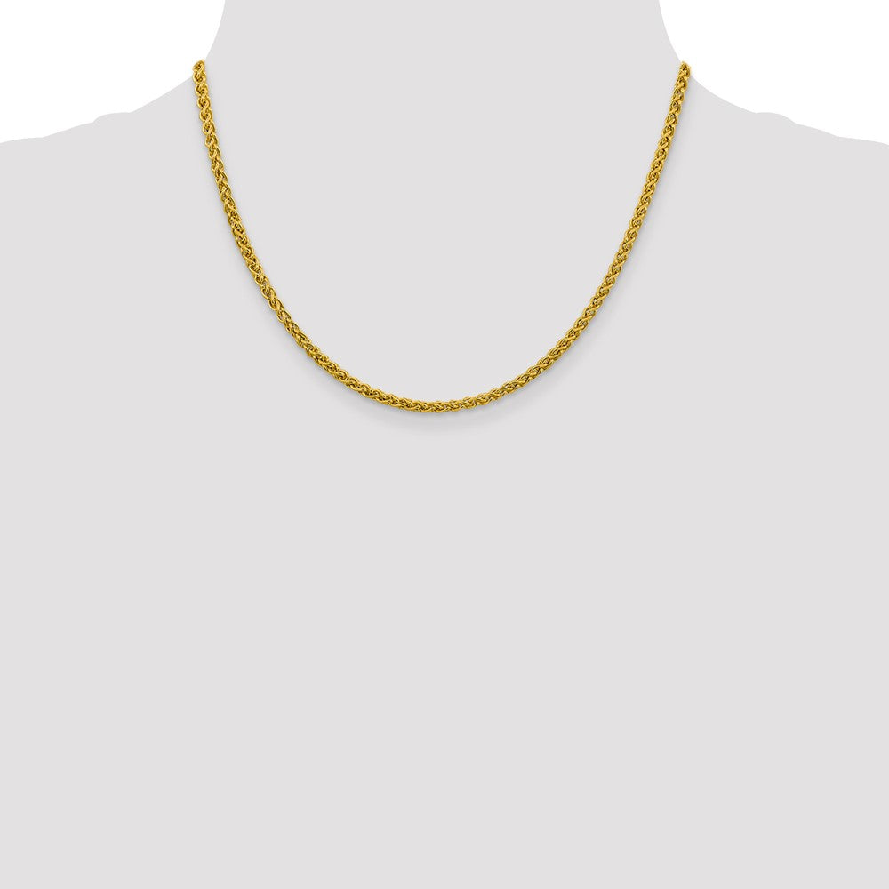 14K 18 inch 3.45mm Semi-Solid Wheat with Lobster Clasp Chain
