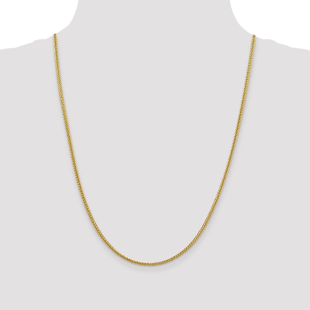 14K 24 inch 2.35mm Semi-Solid 3-Wire Wheat with Lobster Clasp Chain