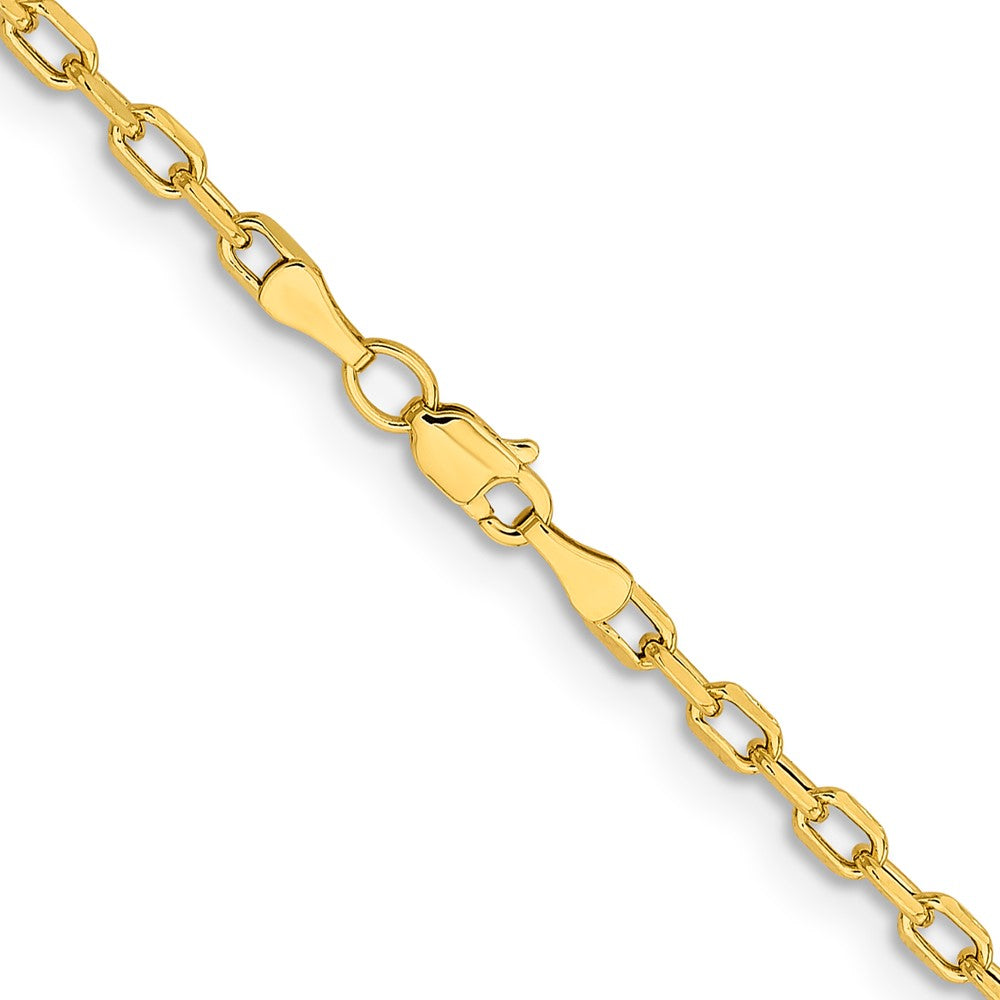 14K Yellow Gold 20 inch 3mm Semi-Solid Diamond-cut Open Link Cable with Lobster Clasp Chain