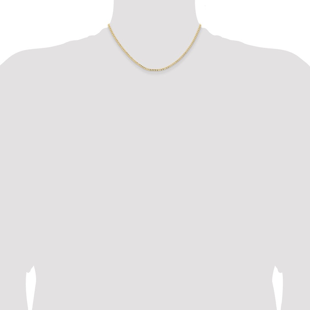 14K 16 inch 2.85mm Semi-Solid Curb with Lobster Clasp Chain