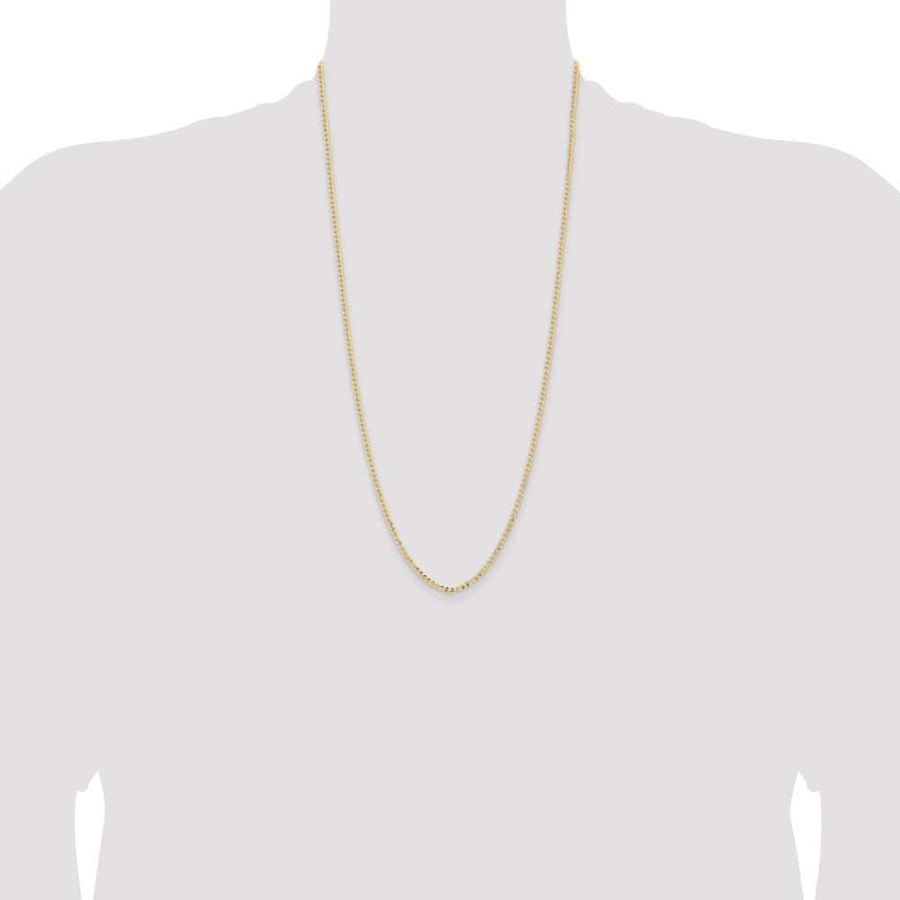 14K 28 inch 2.85mm Semi-Solid Curb with Lobster Clasp Chain
