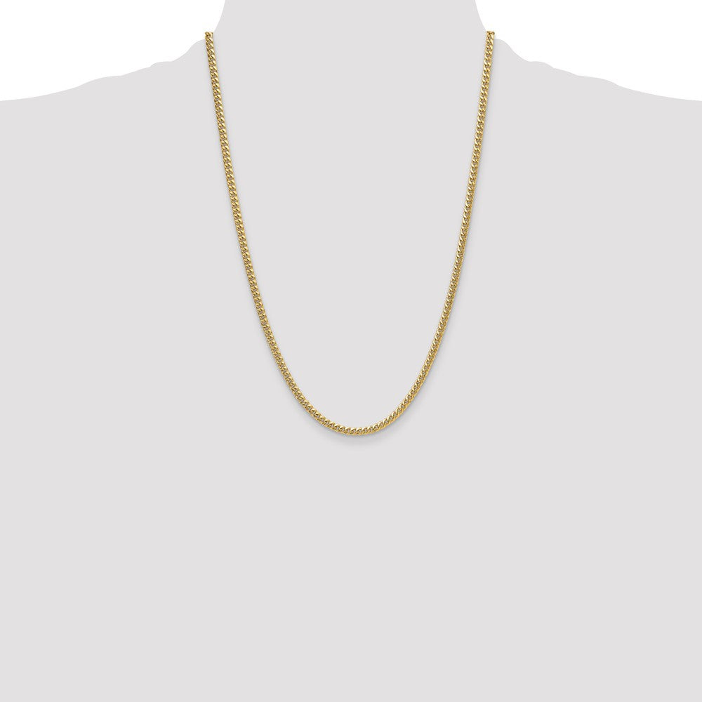 14k 3.5mm Semi-Solid Miami Cuban Chain