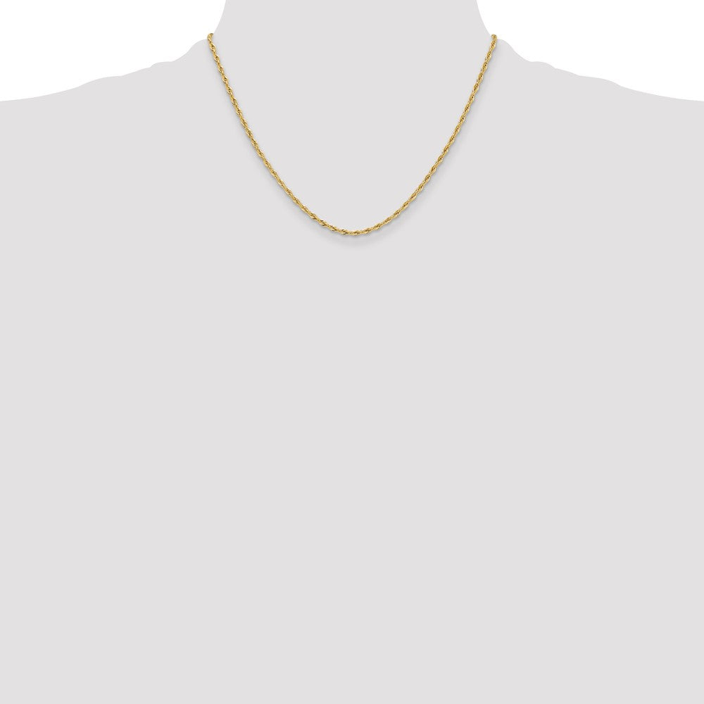 14ky 2.5mm Semi-Solid Rope Chain