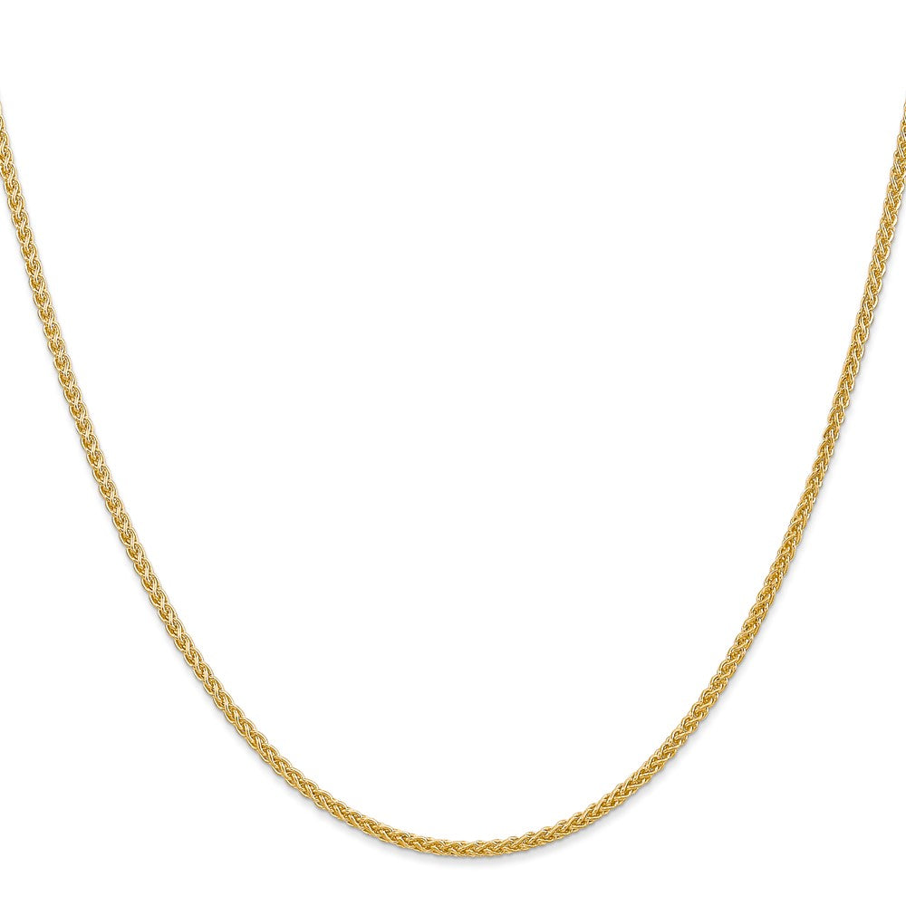 14K 22 inch 2mm Semi-Solid Wheat with Lobster Clasp Chain