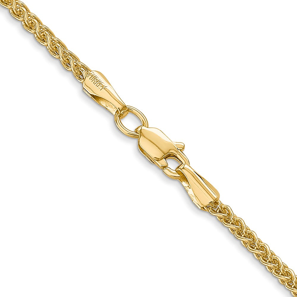 14K 22 inch 2mm Semi-Solid Wheat with Lobster Clasp Chain