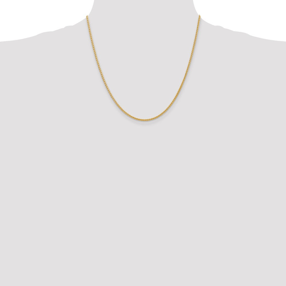 14K 20 inch 2mm Semi-Solid Wheat with Lobster Clasp Chain