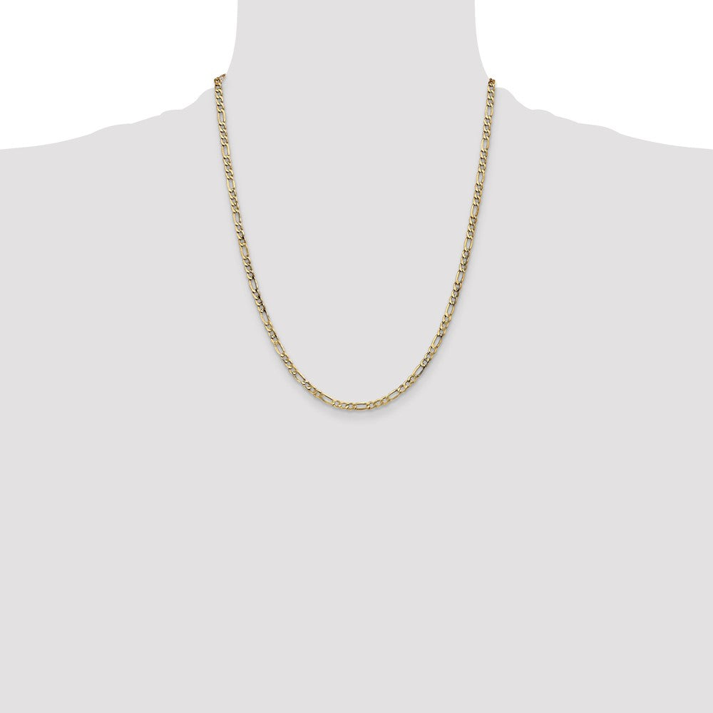 14K 22 inch 3.5mm Semi-Solid Figaro with Lobster Clasp Chain