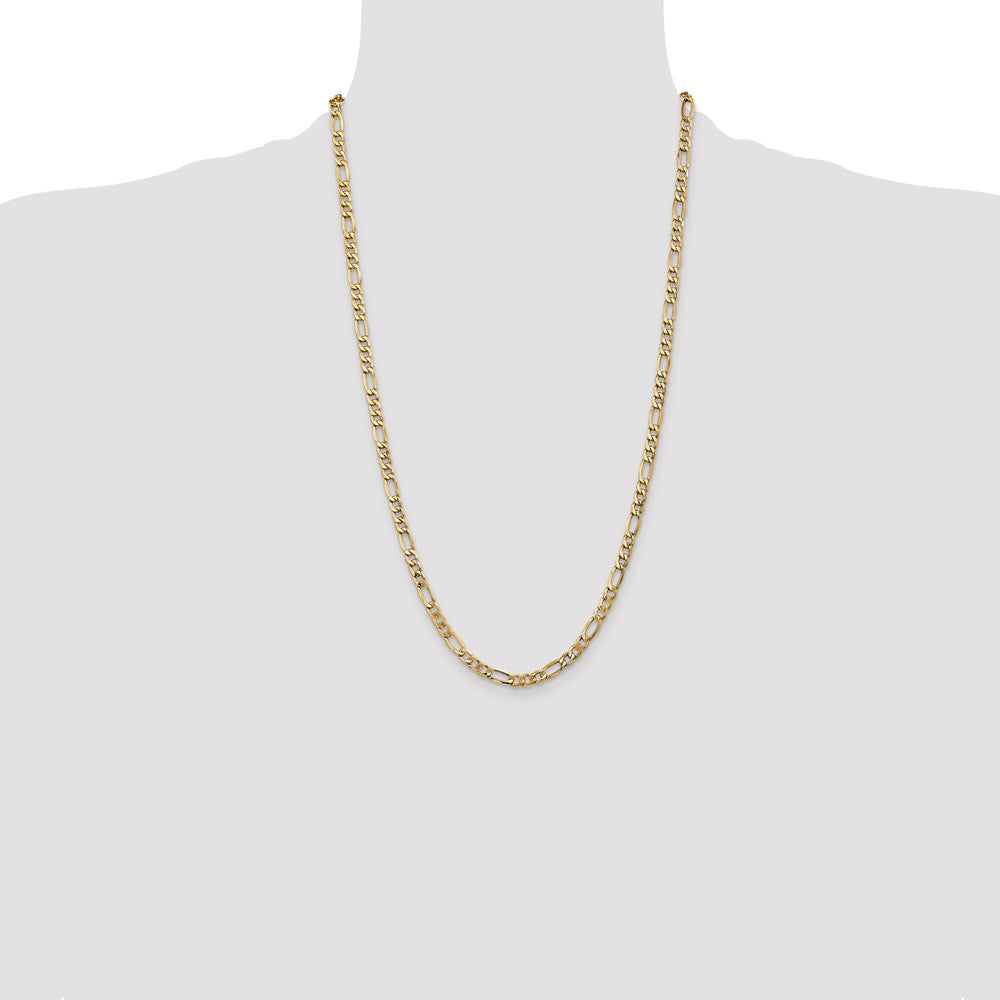 14K 26 inch 5.75mm Semi-Solid Figaro with Lobster Clasp Chain