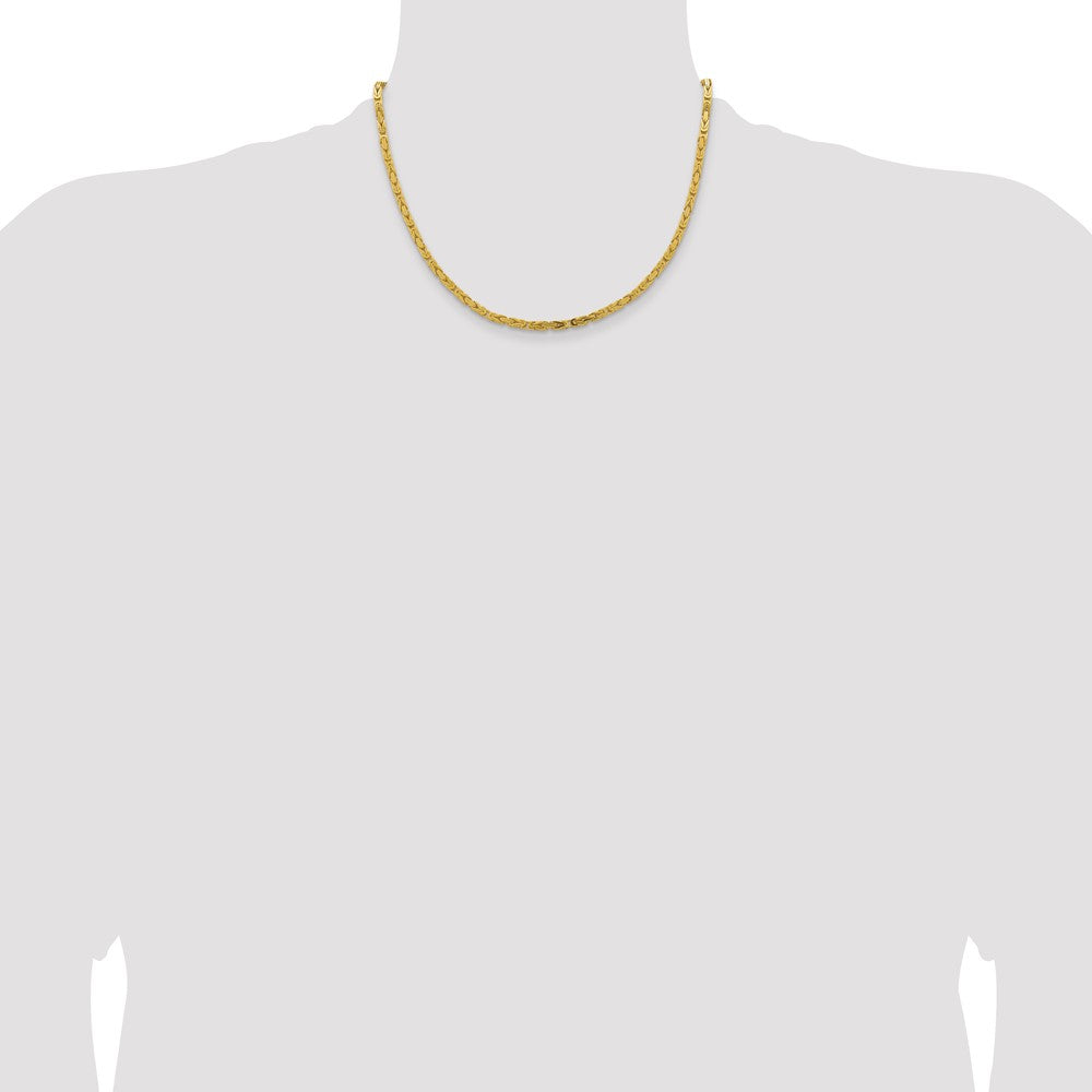 14K 18 inch 3.25mm Byzantine with Lobster Clasp Chain