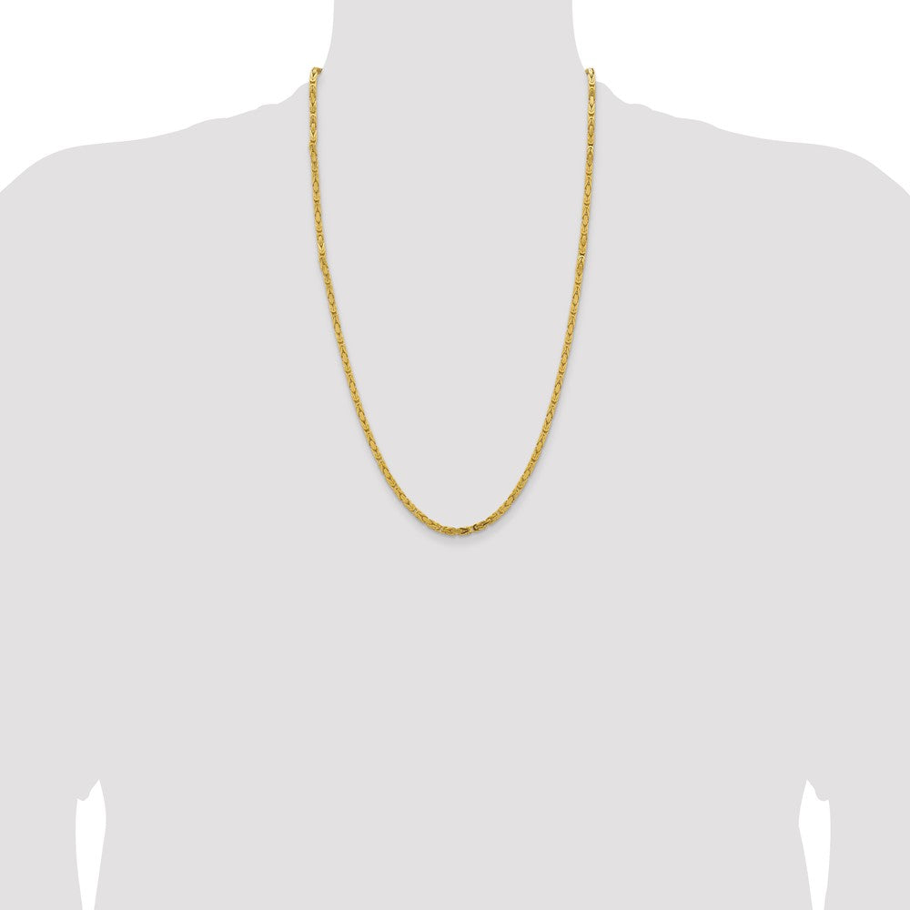 14K 26 inch 3.25mm Byzantine with Lobster Clasp Chain
