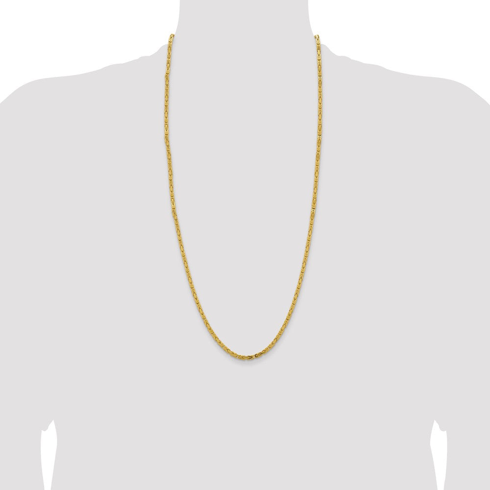14K 30 inch 3.25mm Byzantine with Lobster Clasp Chain