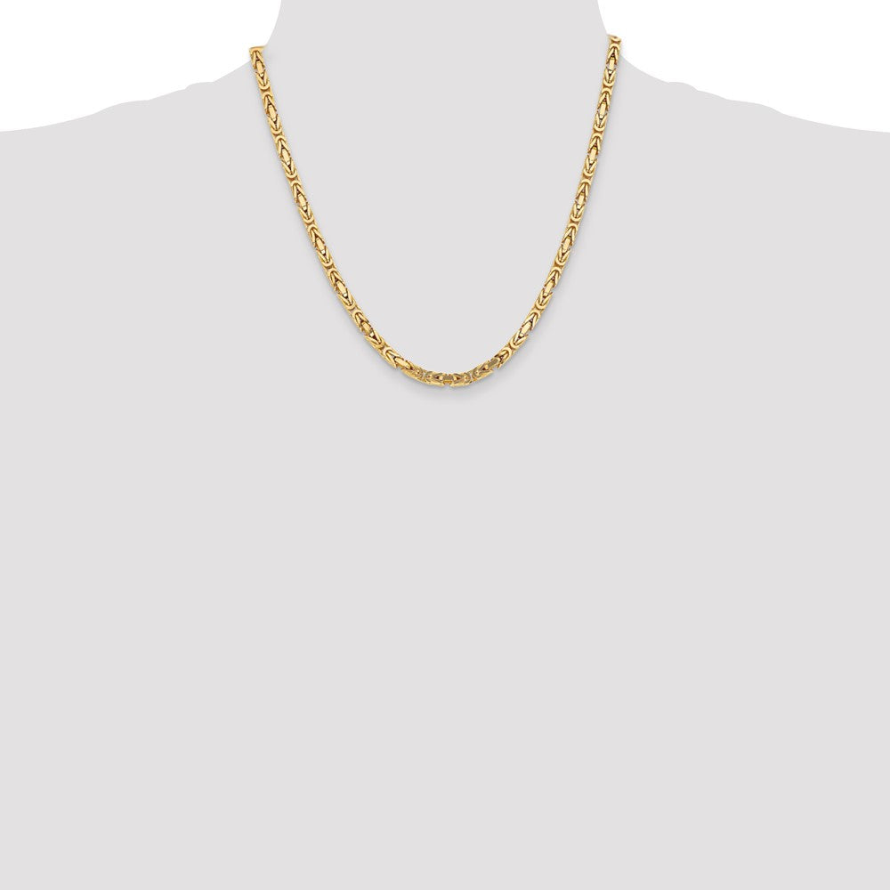 14K 20 inch 4mm Byzantine with Lobster Clasp Chain