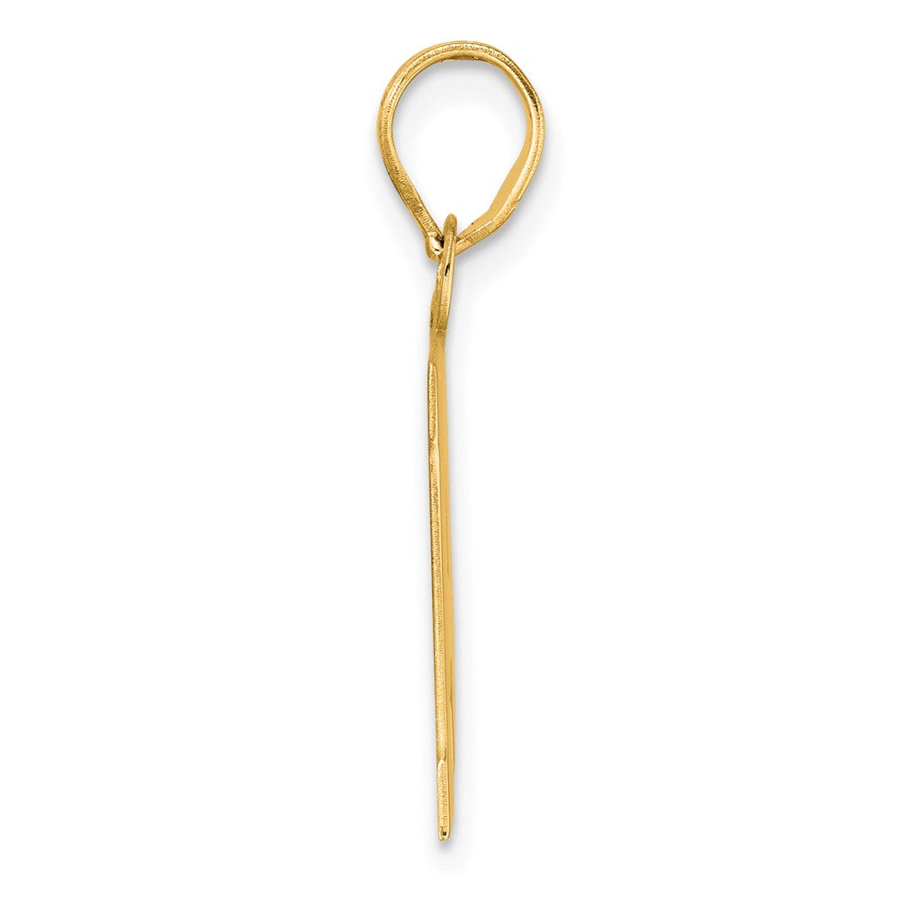 14k Polished Block Number 14 Pendant