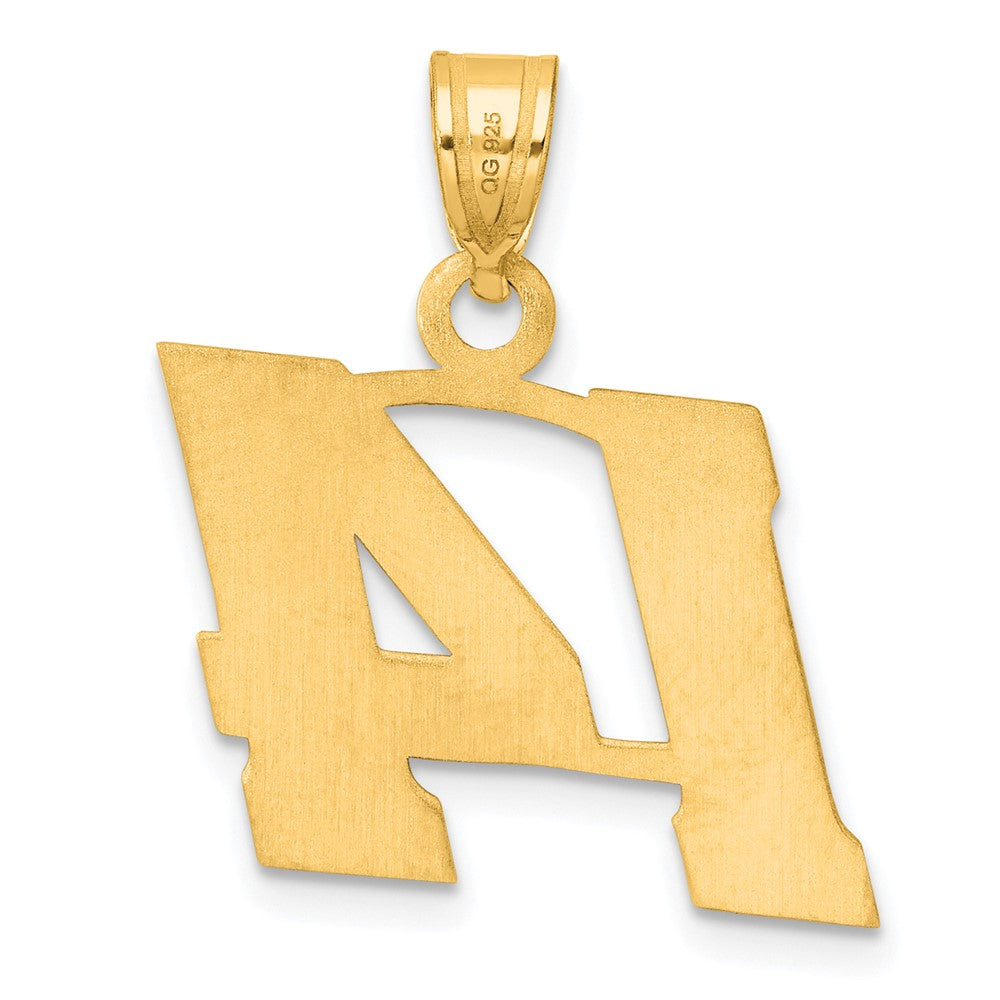 14k Polished Block Number 14 Pendant