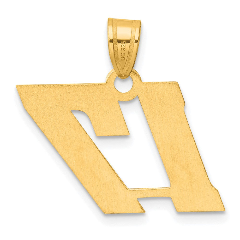 14k Polished Block Number 17 Pendant