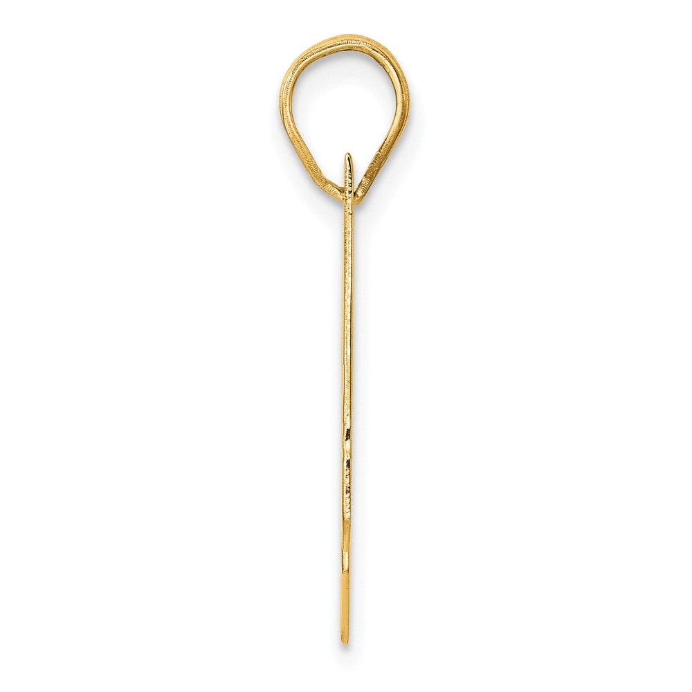 14k Polished Block Number 21 Pendant