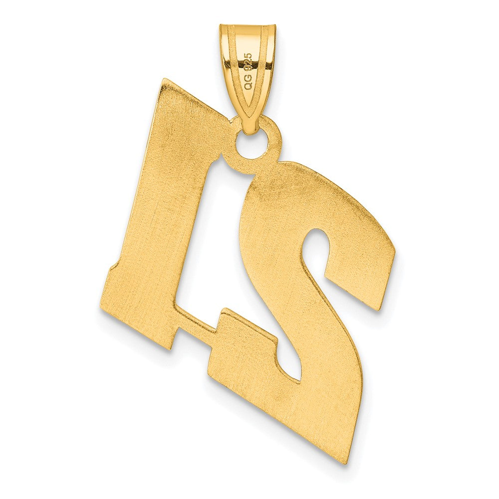 14k Polished Block Number 21 Pendant