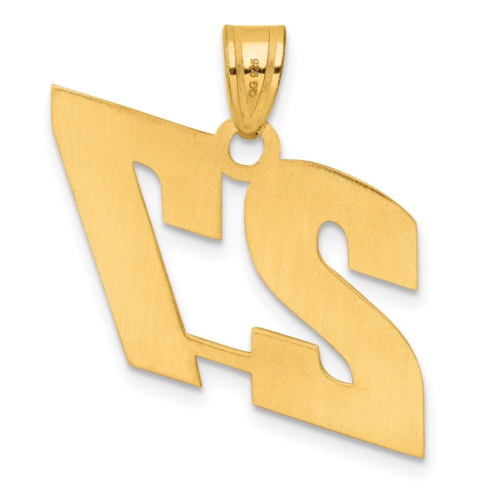 14k Polished Block Number 27 Pendant