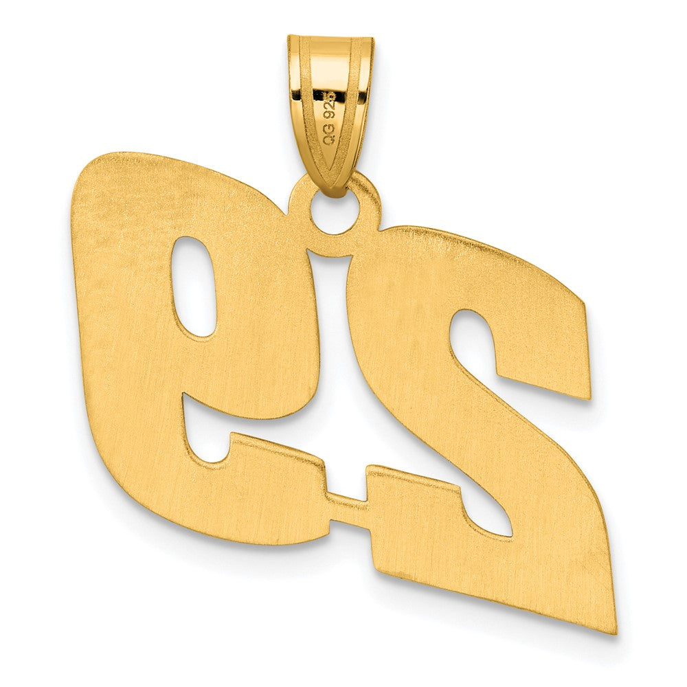 14k Polished Block Number 29 Pendant