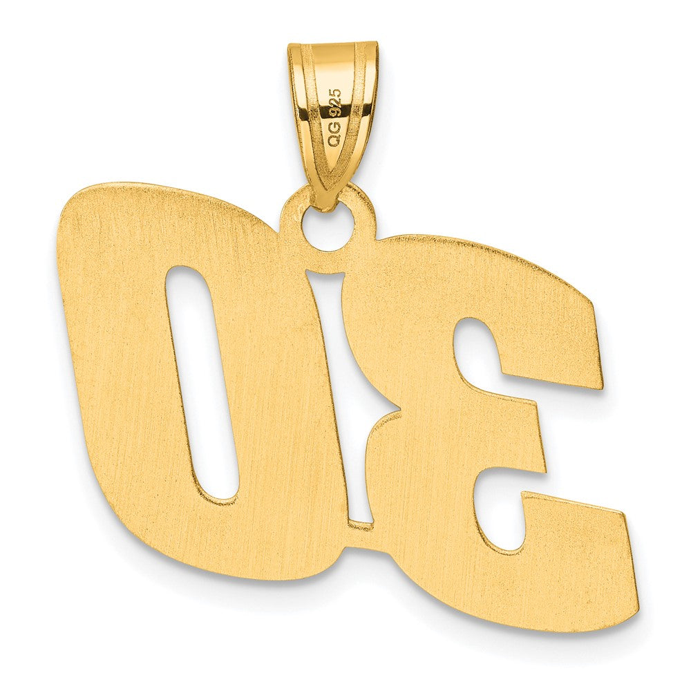 14k Polished Block Number 30 Pendant