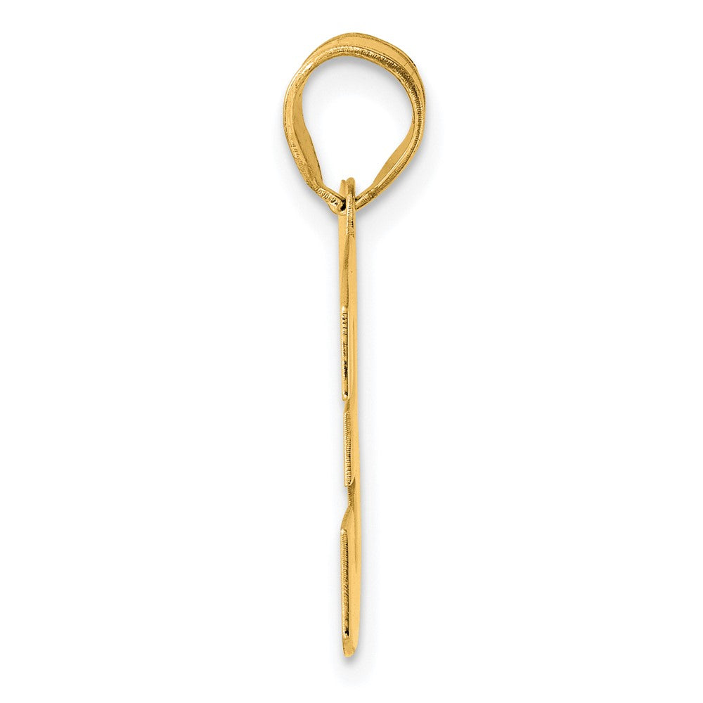 14k Polished Block Number 33 Pendant