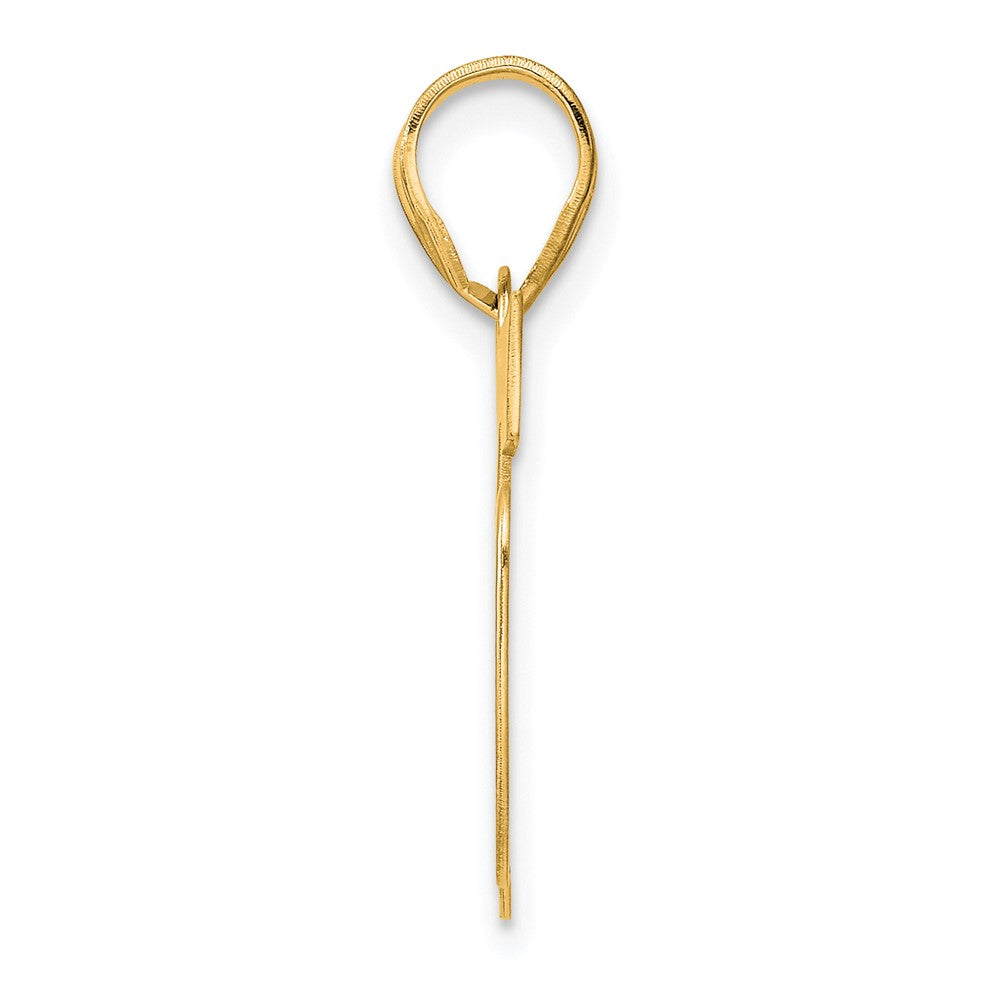 14k Polished Block Number 35 Pendant