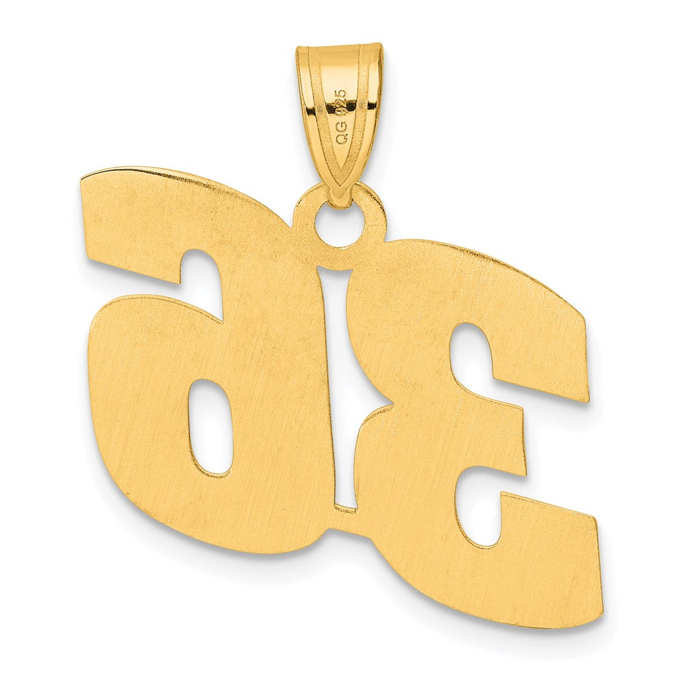 14k Polished Block Number 36 Pendant