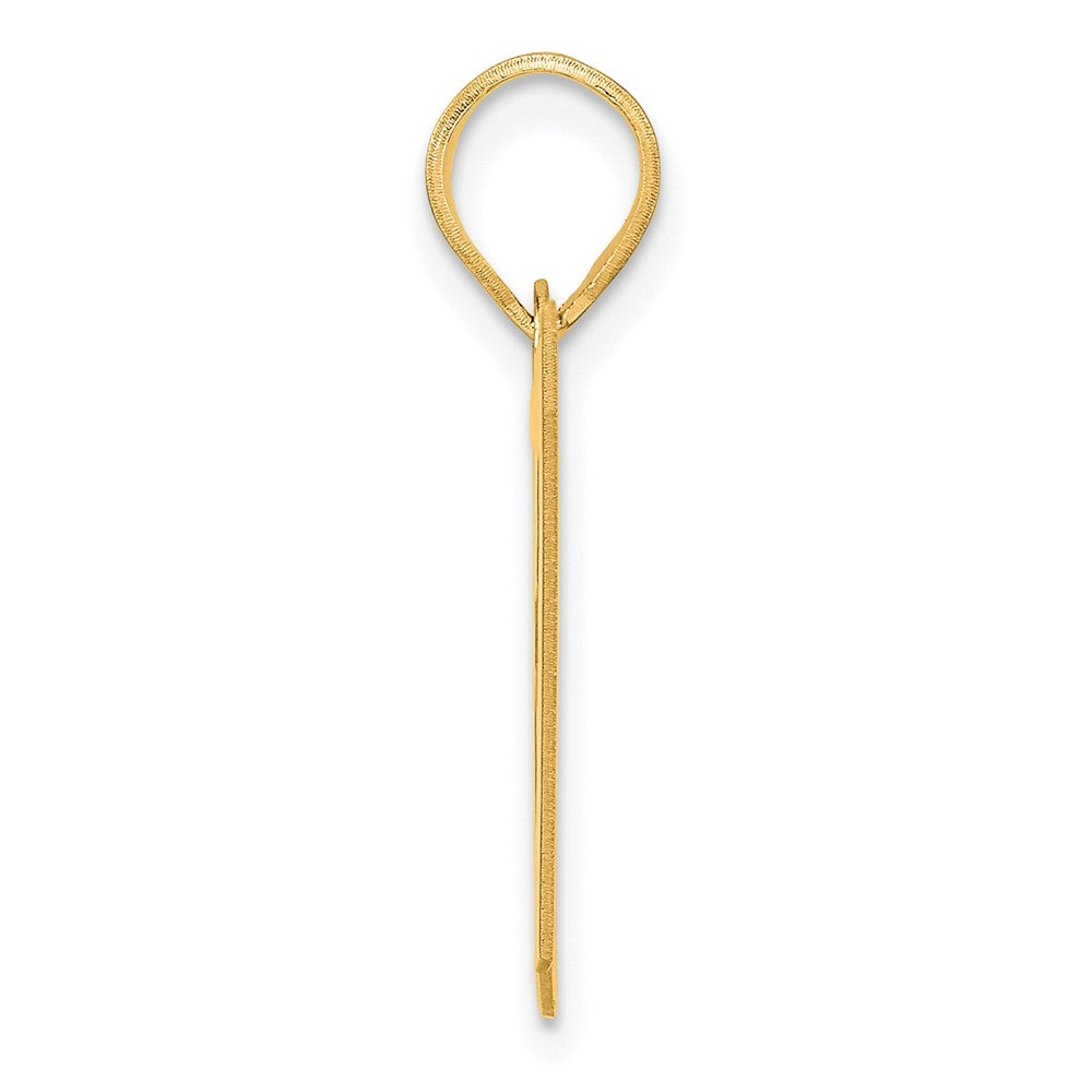 14k Polished Block Number 37 Pendant