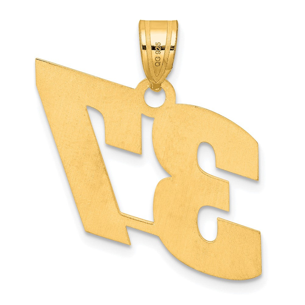 14k Polished Block Number 37 Pendant
