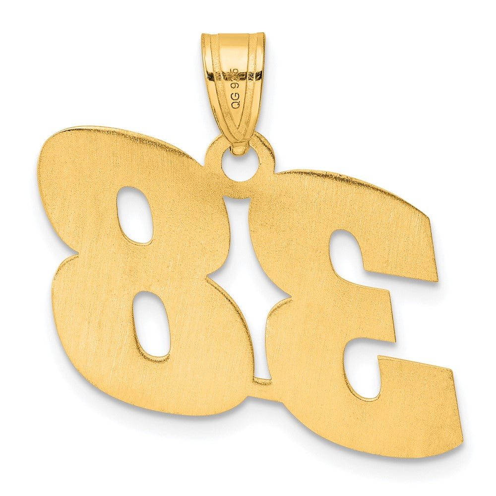 14k Polished Block Number 38 Pendant