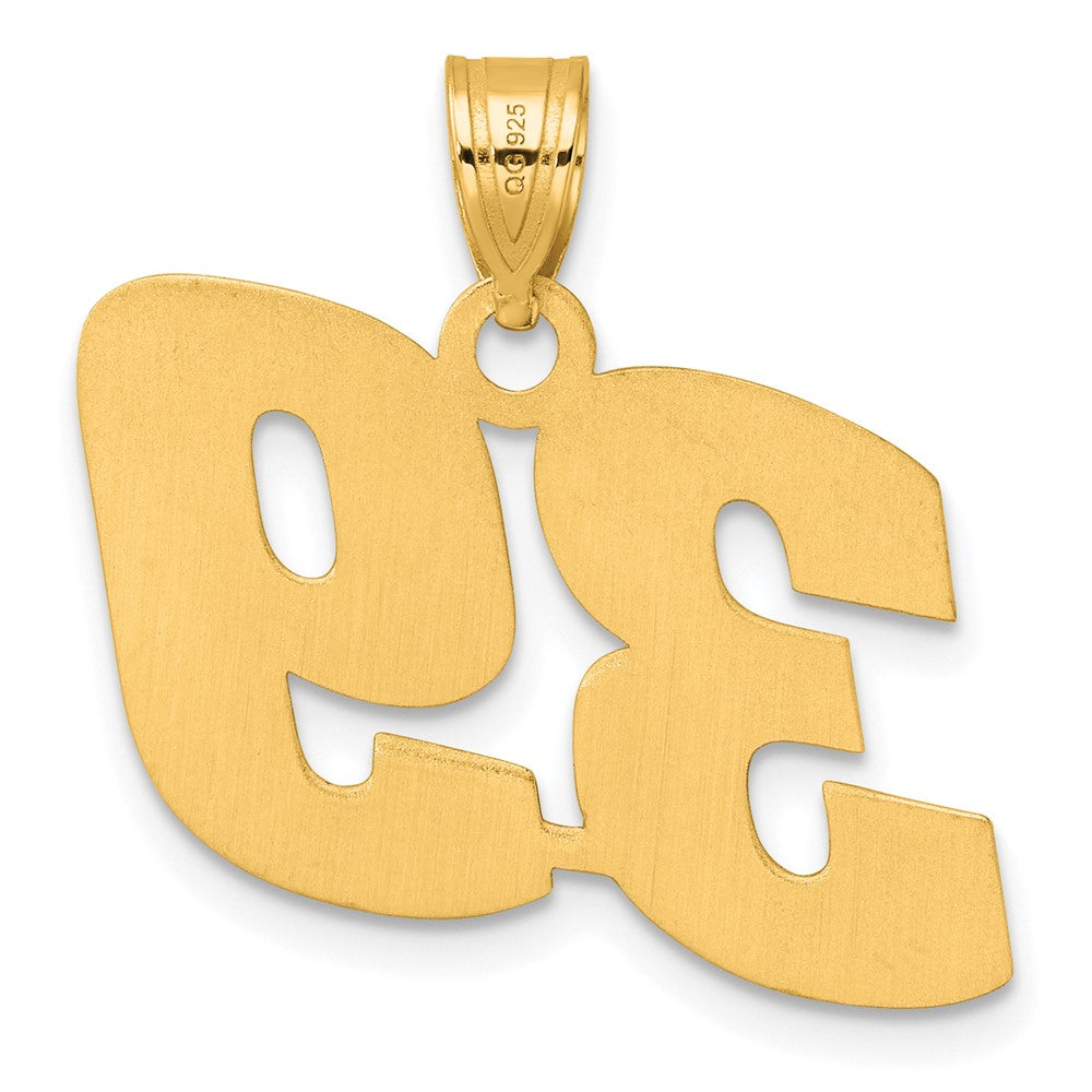14k Polished Block Number 39 Pendant