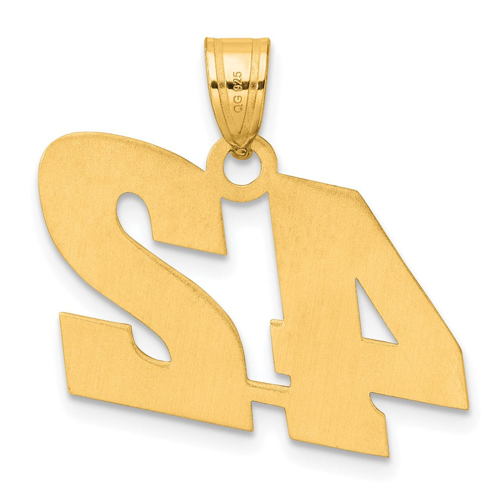 14k Polished Block Number 42 Pendant