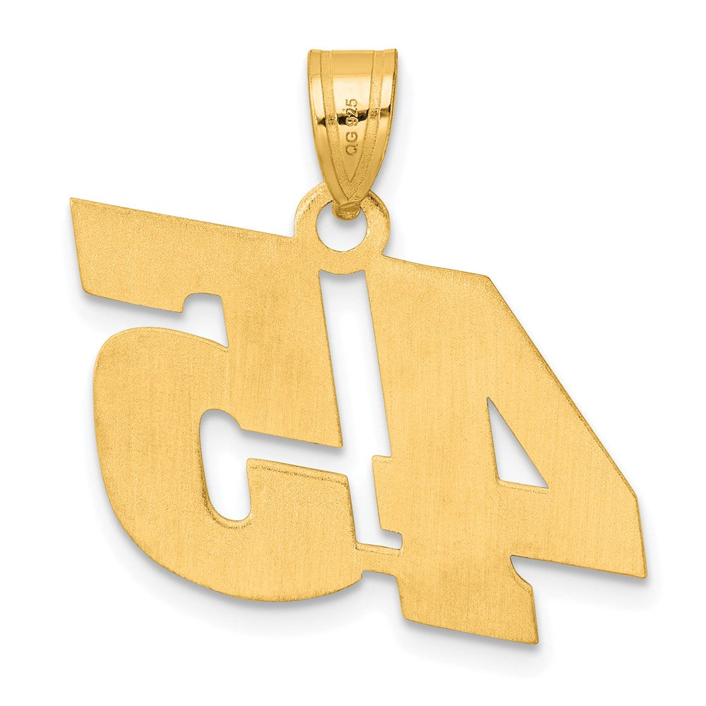 14k Polished Block Number 45 Pendant
