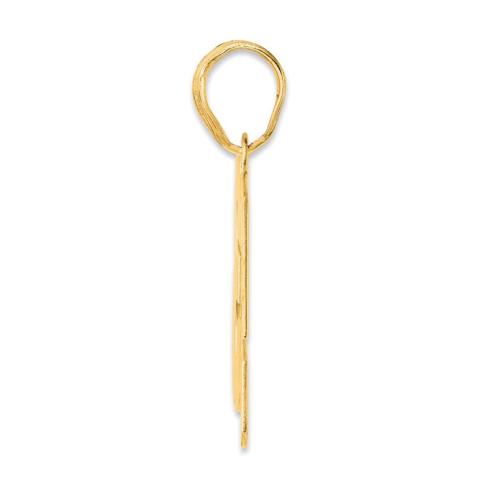 14k Polished Block Number 53 Pendant