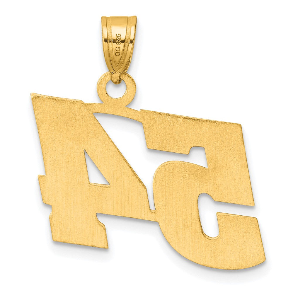 14k Polished Block Number 54 Pendant