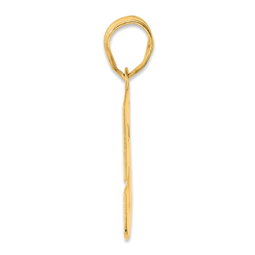 14k Polished Block Number 58 Pendant