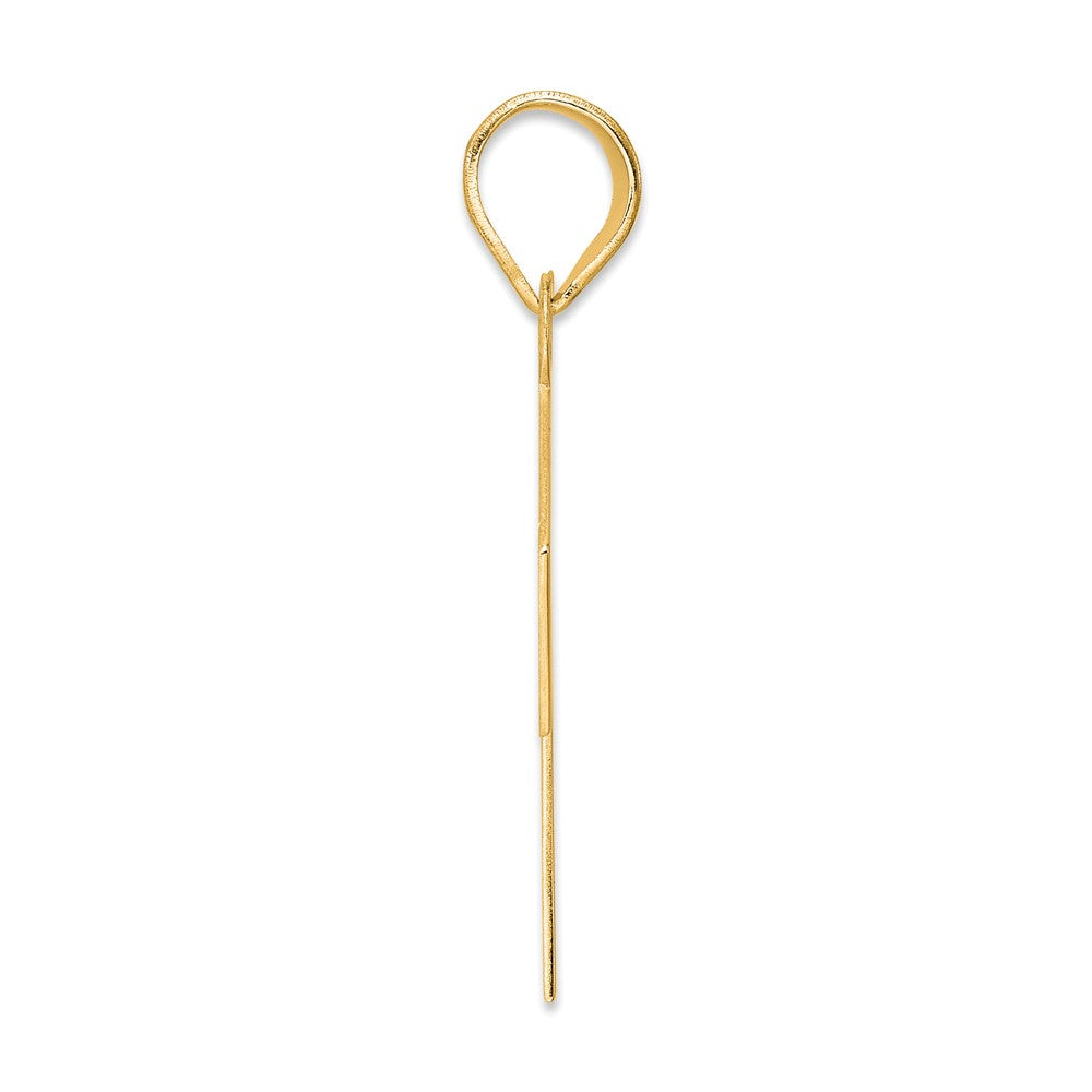 14k Polished Block Number 71 Pendant