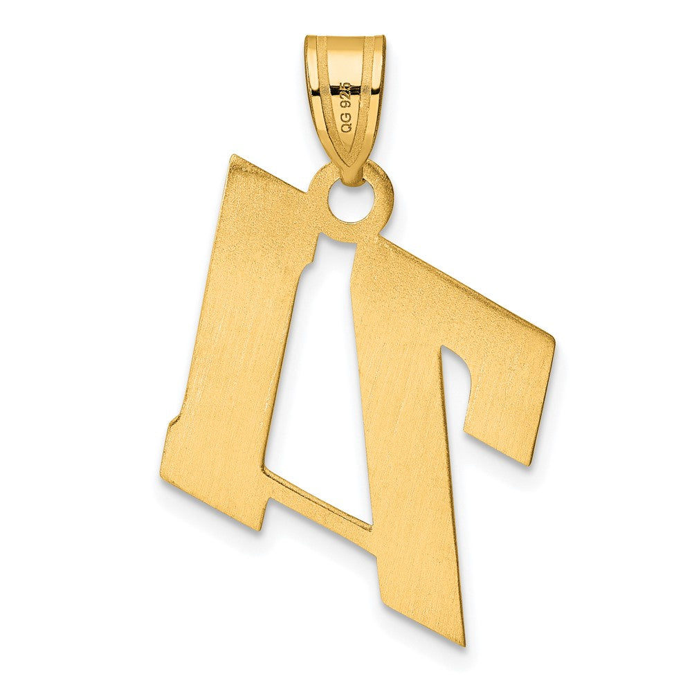 14k Polished Block Number 71 Pendant