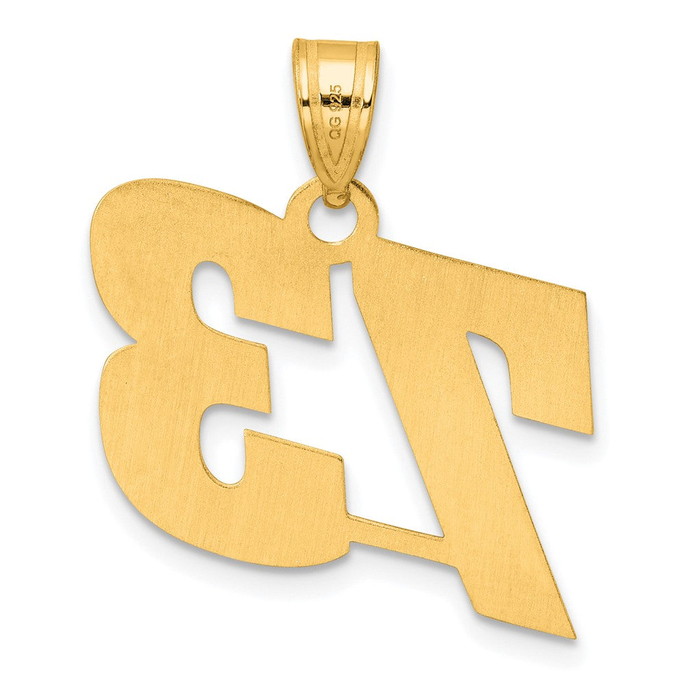 14k Polished Block Number 73 Pendant