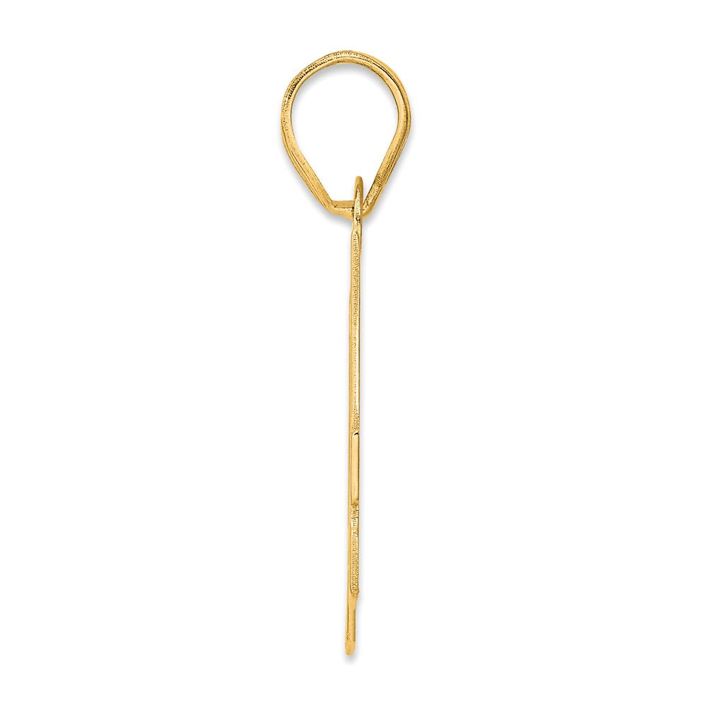 14k Polished Block Number 74 Pendant