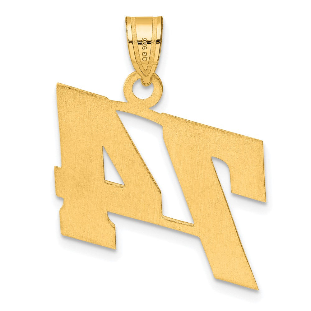 14k Polished Block Number 74 Pendant